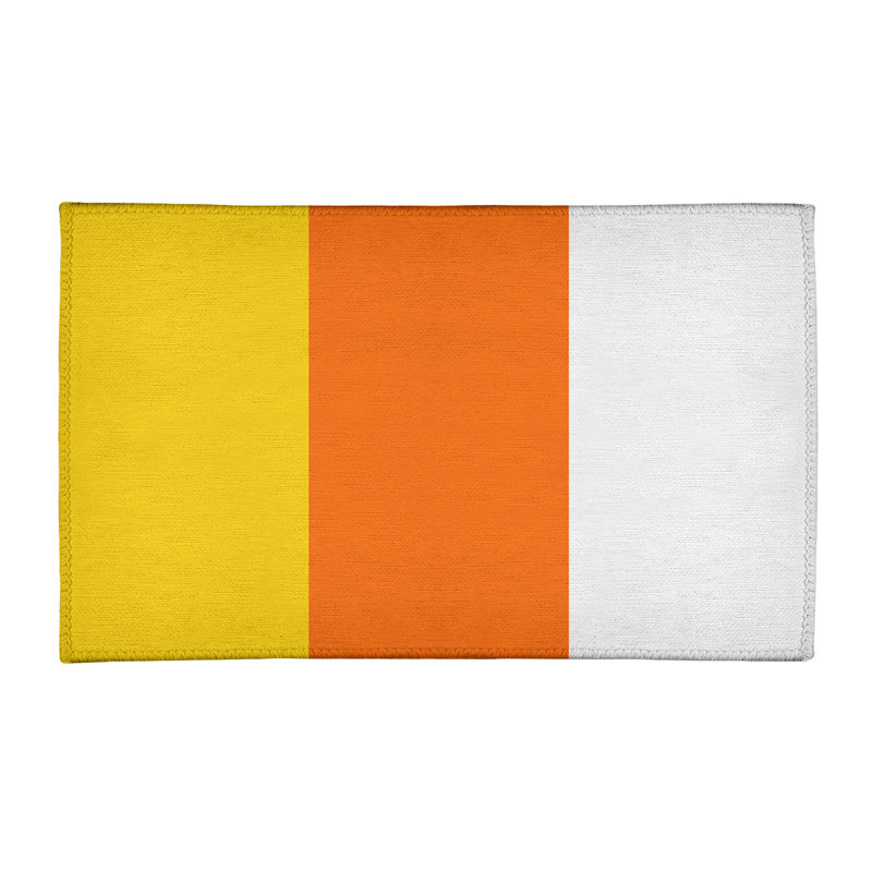 Tapis tissé à plat jaune/orange/blanc Miami, Rectangle 2 pi x 3 pi