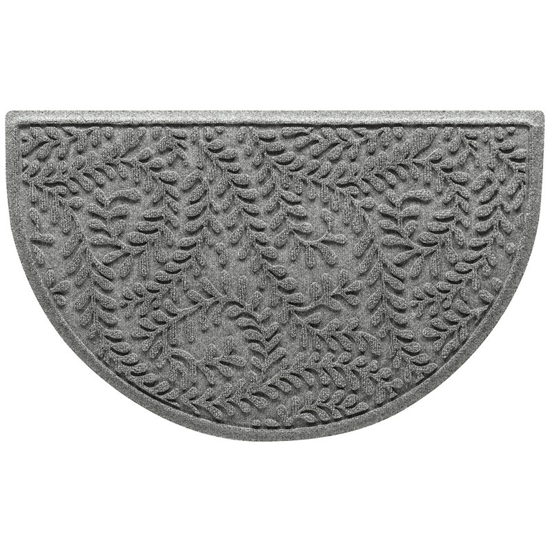 Paillasson intérieur semi-rond 24 po x 39 po WaterHog Boxwood, Gris moyen