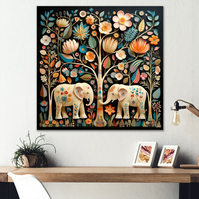 Indian Art Jaipur Elephants 4 - Indian Art Wall Art Elephants Print