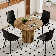 42" Modern Round Dining Table Set Fluted For 4-6 Person
