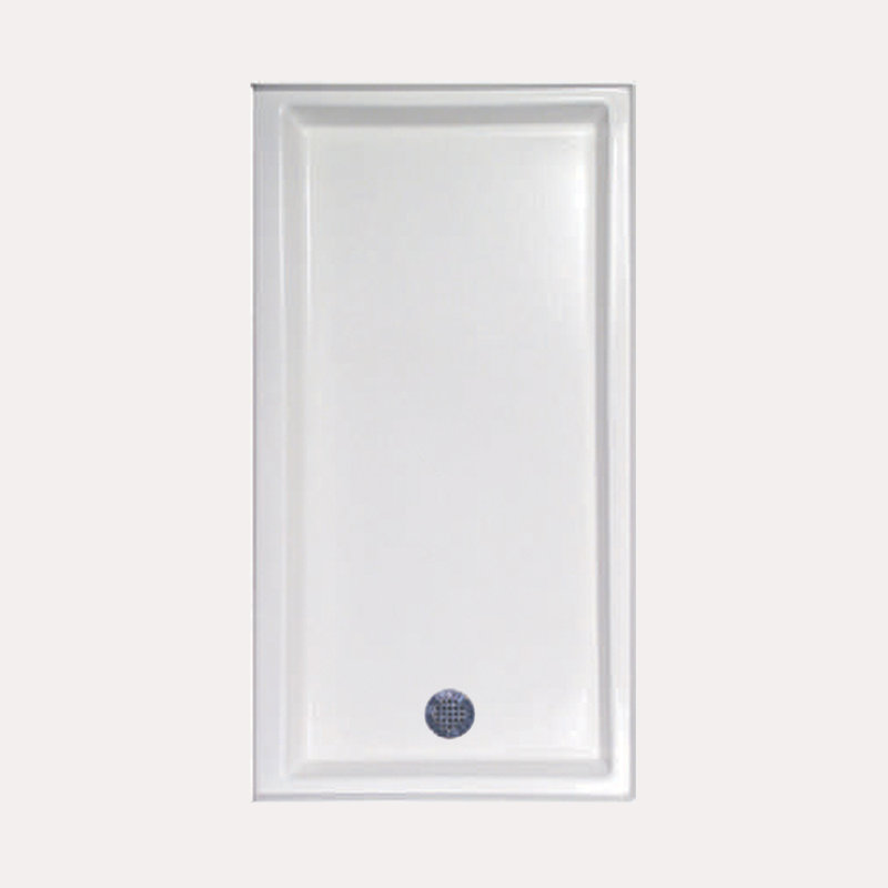 60" W x 32" D Single Threshold Shower Base, White, Left