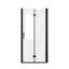 Porte de douche pliante 36 po x 72 po, verre trempé 1/4 po (6 mm), cadre en aluminium noir mat, film antidéflagrant