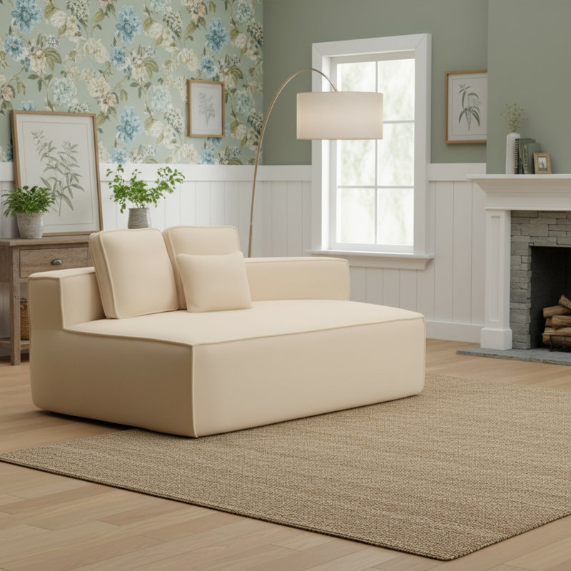 Chaises d'appoint douillettes douillettes en molleton, canapé modulaire en tissu pour espaces de vie compacts