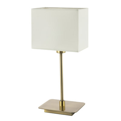 Contemporary Matte Black Bedside Table Lamp with White Cotton Fabric Shade by