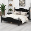 Structure de lit plateforme en bois, lit plateforme de style rétro avec support en lattes de bois-696210965