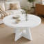 Table de salle à manger ronde de 119 cm (47 pouces) pour 4 à 6 personnes, de style campagnard, idéale pour la cuisine ou la salle à manger.-589351396