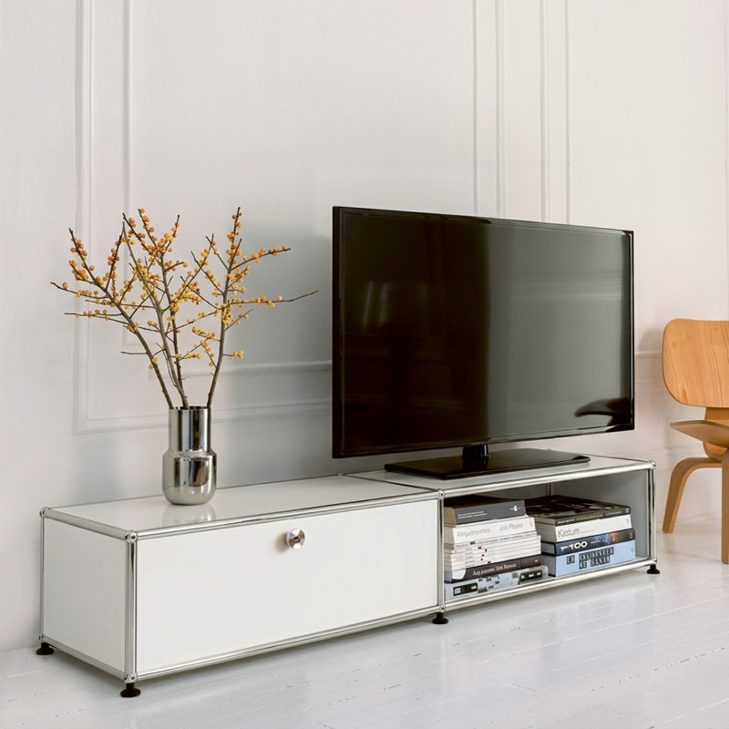 Armoires de bureau modulaires en métal avec tablettes réglables, White
