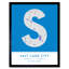 Salt Lake City City Map Salt Lake City Utah United States City Map Blue - Single Picture Frame Print