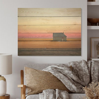 Prairies Endless Horizons At Sunset - Prairies Wood Art On Natural Pine Wood