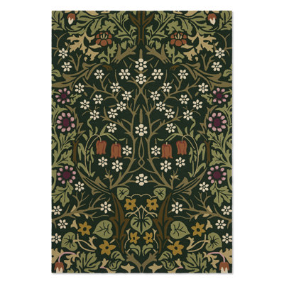 Floral Area Rug in Green