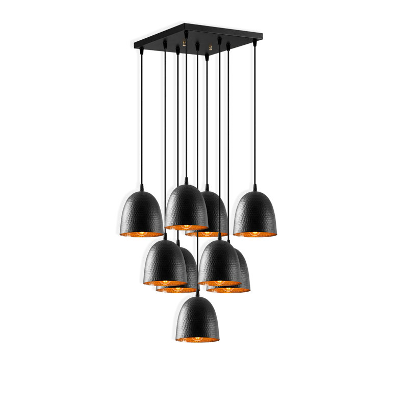 Luminaire suspendu en métal 9 lumières