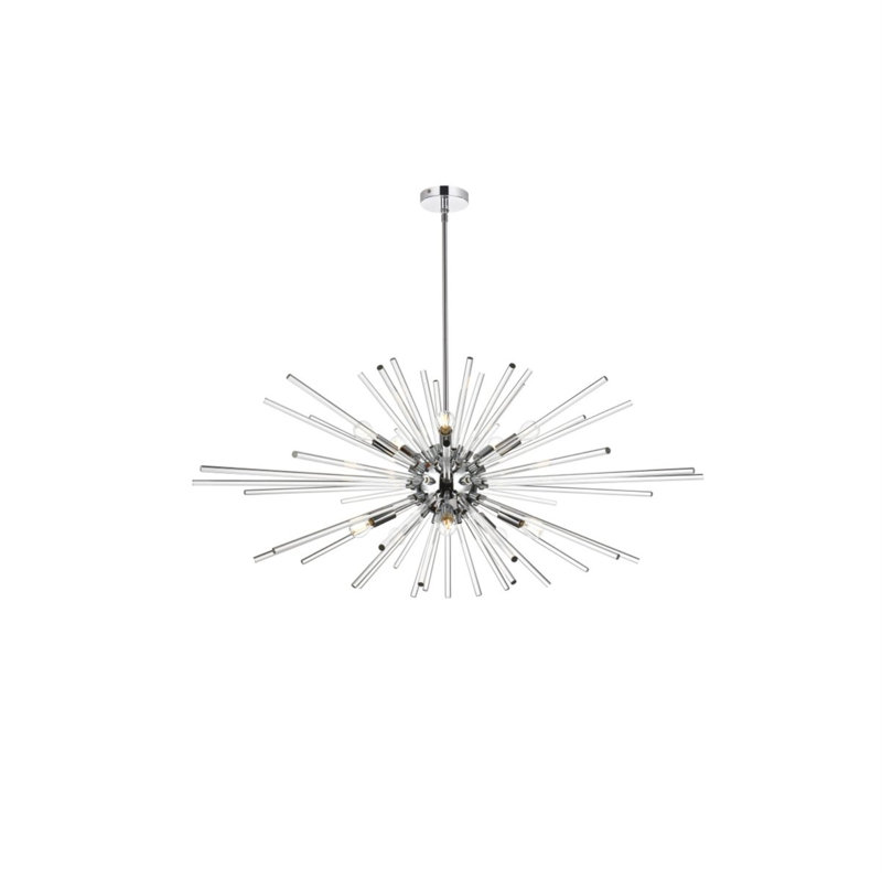 Luminaire suspendu unique à 10 lumières Francene, Chrome