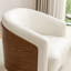 Fauteuil demi-tonneau pivotant en similicuir Delwood-1251969349