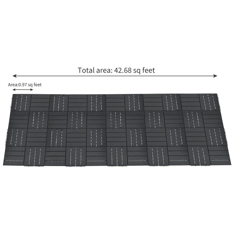 519.7'' L x 519.7'' W Plastic Tile, Black