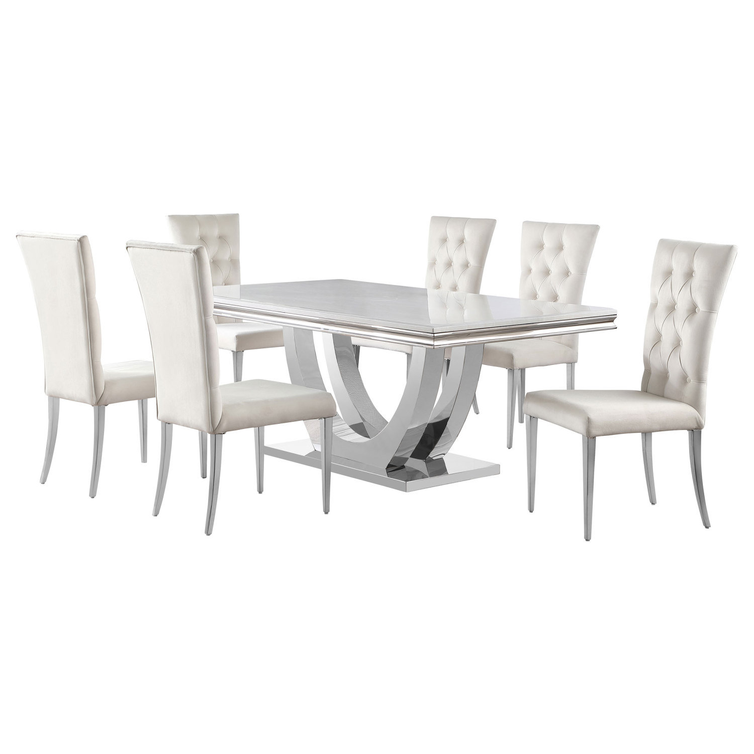 Wildon Home® Allessandra White 7-Piece Rectangular Dining Room Set ...