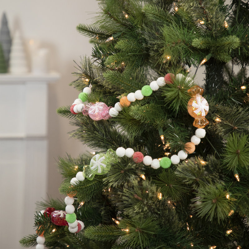 Guirlande de Noël 6 pi de couleur pastel scintillante