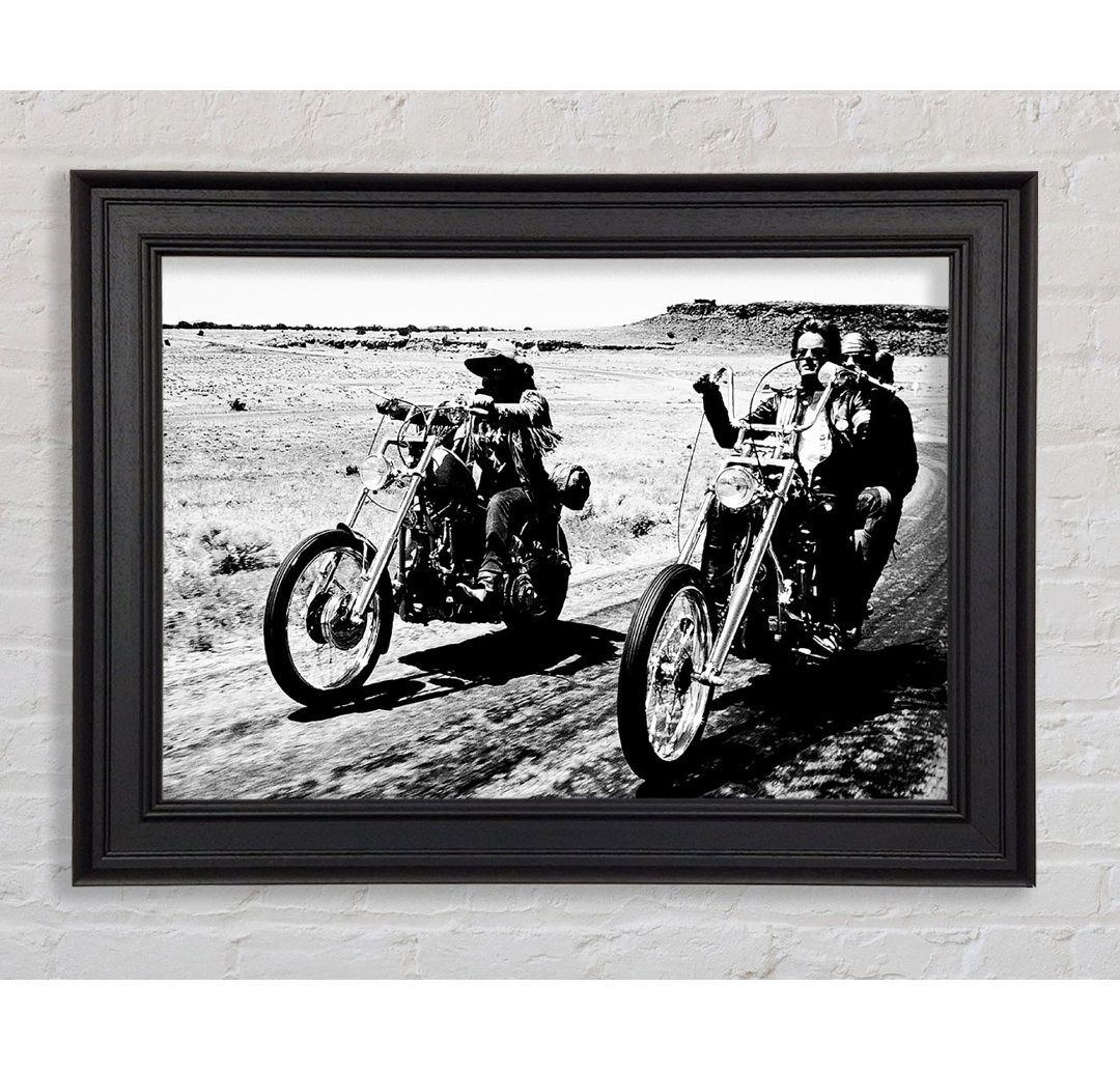 Easy Rider Motorrad fahren B N W - Drucken