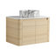 Meuble-lavabo mural 30 po avec lavabo d'art en céramique et 2 portes à fermeture en douceur, emballage KD, contreplaqué-1591361247