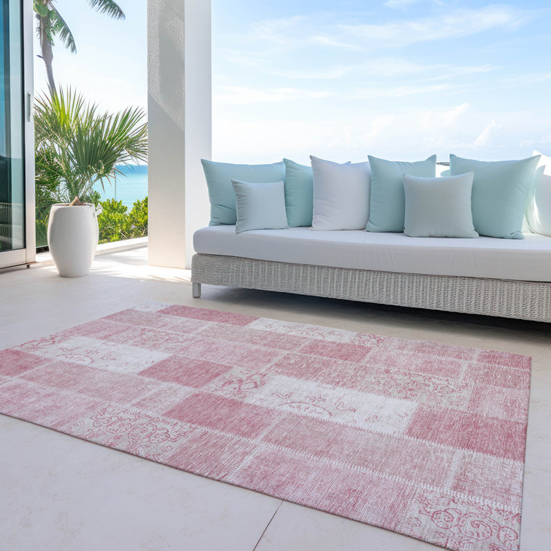 Tapis intérieur / extérieur Kaylani avec envers antidérapant, Rectangle 2 pi 6 po x 3 pi 10 po