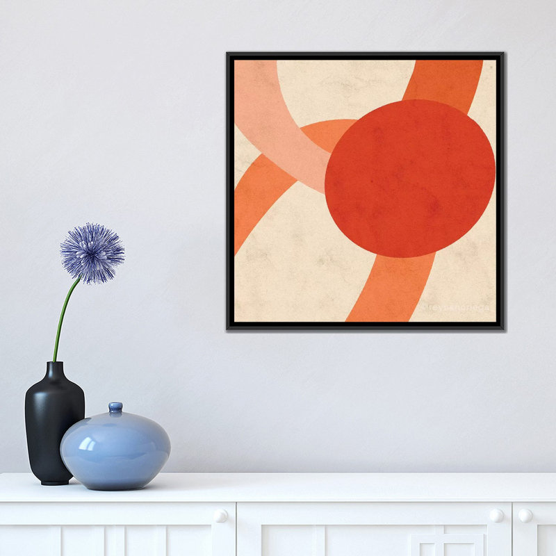 " Morange " by Reyna Noriega, 18" H x 18" W x 1.5" D, Black Framed Canvas, No Mat
