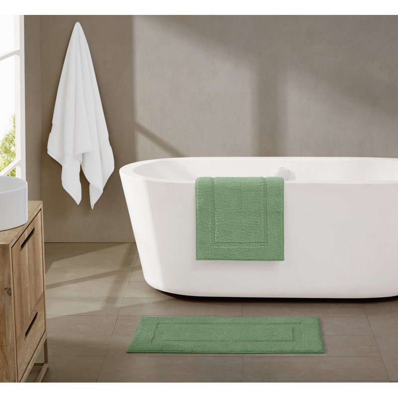 Brooklyn Loom Super Soft Bath Rug, 17x24 and 20x34 Pack, Green