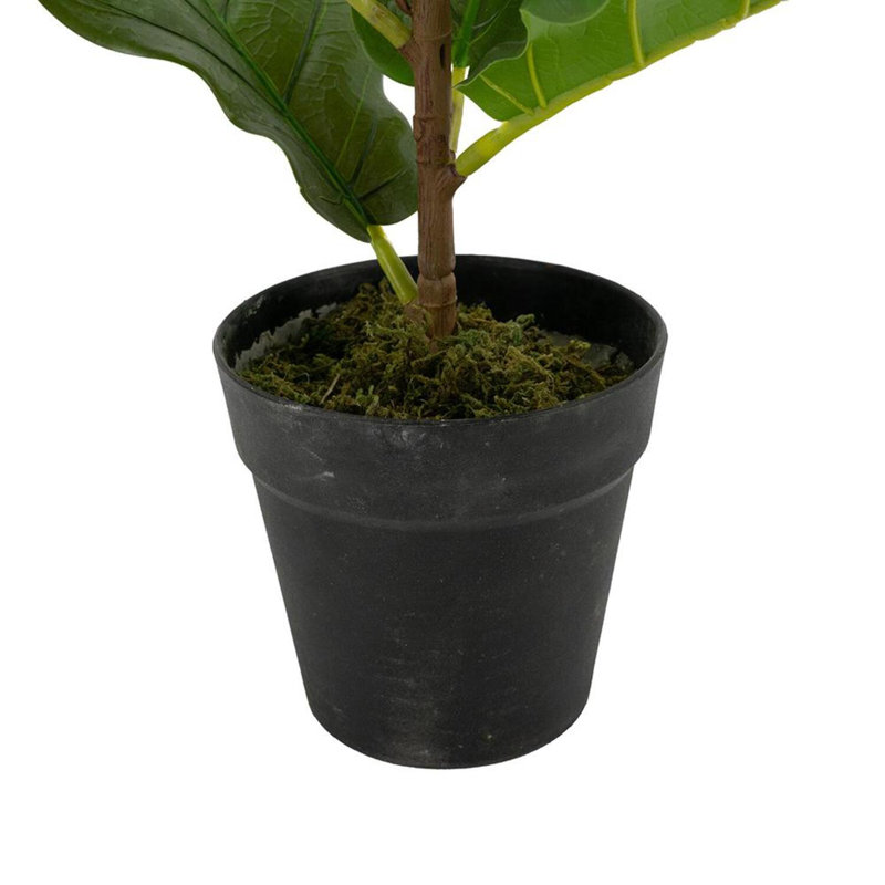 21.7'' Faux Fiddle Leaf Fig Tree in Cement Pot