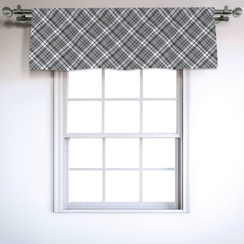 Sateen Plaid Ruffled Window Valance