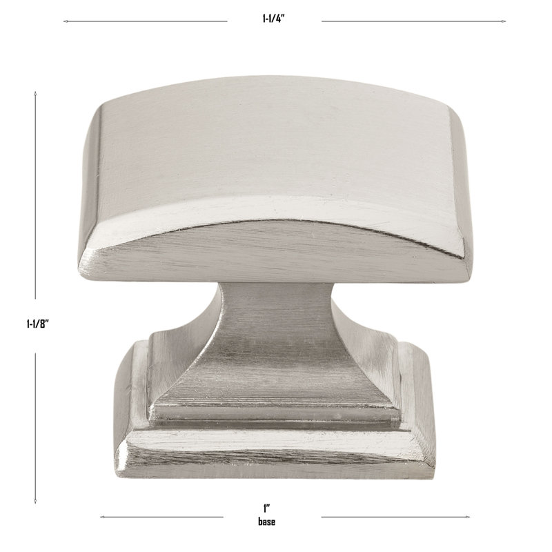 Convex 1 1/4" Length Square Knob Multipack, Satin Nickel