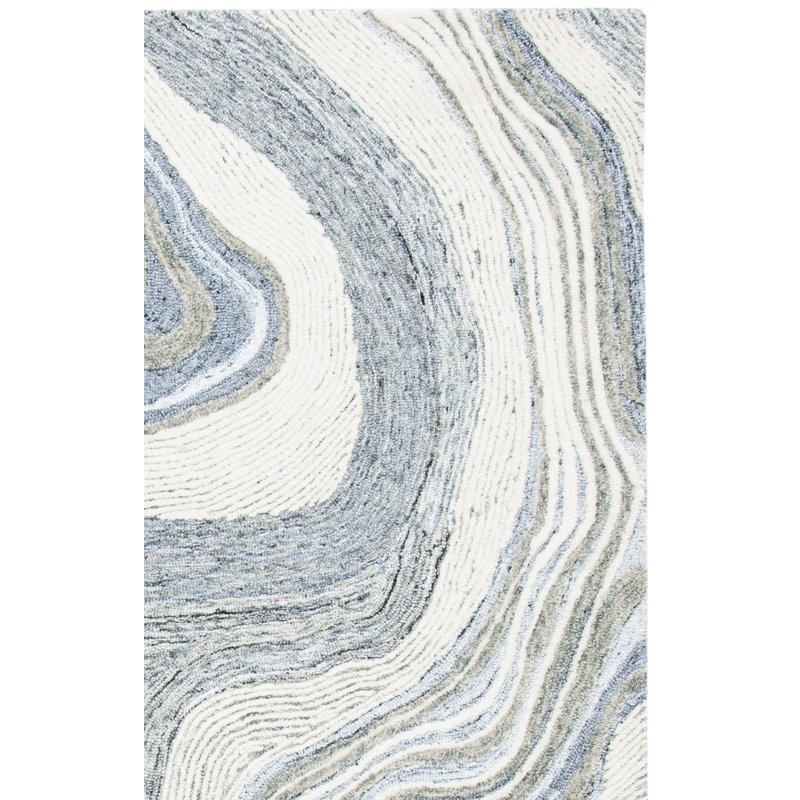 Tapis abstrait en laine touffeté à la main Kring New Zealand, Carré 6 pi
