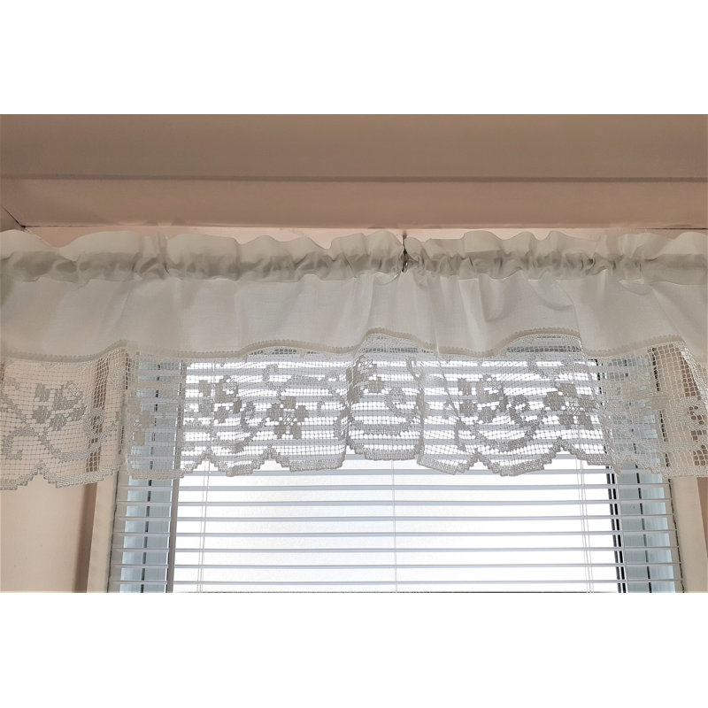 Cantonnière 59 po Meryem Lace, Blanc