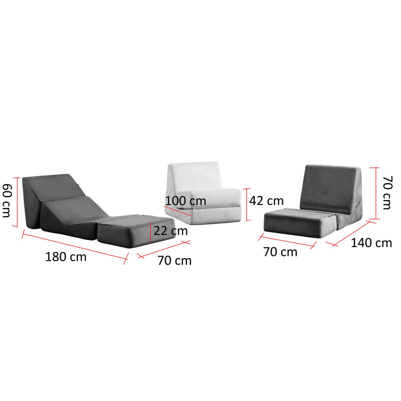 Canapé-lit polyvalent 1 place, polyester vert, 27,6 po x 39,4 po x 27,6 po | 28 coussins en mousse, conception convertible | Tissu nettoyable à sec, sans cadre, idéal pour les petits espaces et les chambres d'amis, élégant et confortable