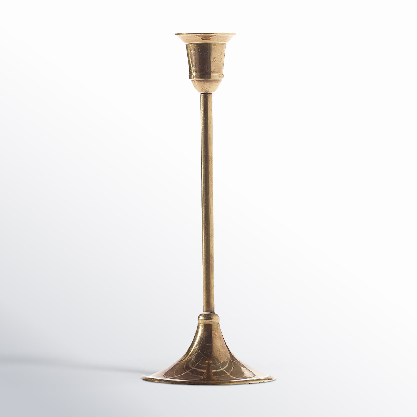 Metal Tabletop Candlestick, 8.25" H x 3.25" W x 3.25" D
