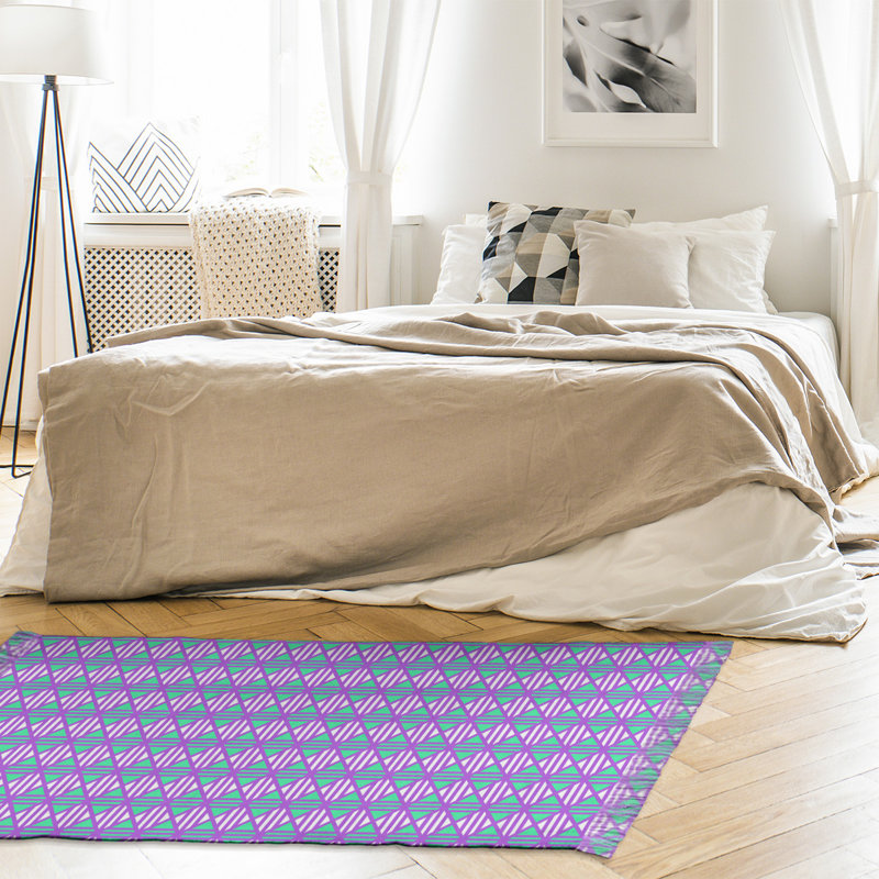 Tapis mauve à motif de losanges ligné Mcguigan, Non