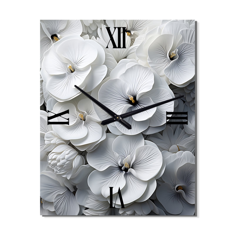 Shuaib - Pensées horloge murale surdimensionnée, Petit