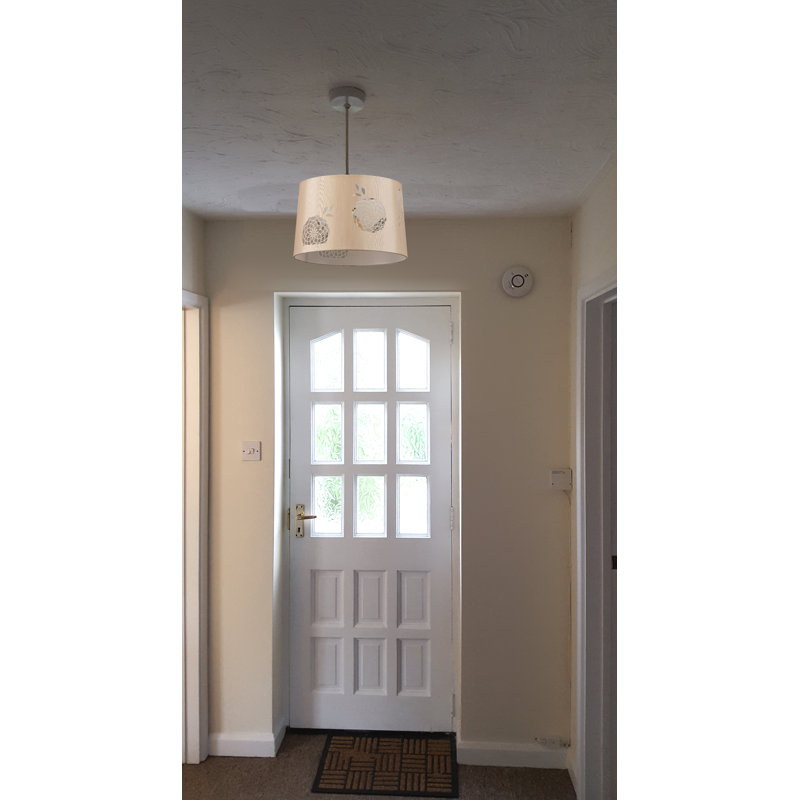 20cm H Polyester Drum Lamp Shade ( Uno ), Beige/Gold