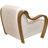 Curva Luxe Boucle Accent Chair with White Upholstery and Natural Wood Arms, Mid-Century Modern Lounge Chair-1433119036-1430260987