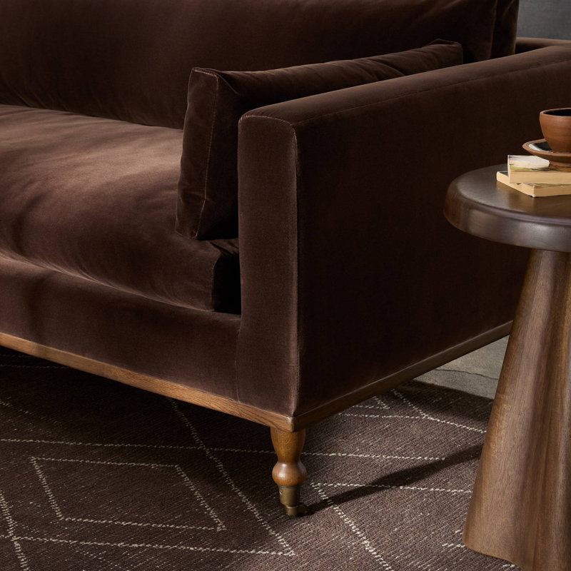 Harlin Sofa-96"-Surrey Cocoa, Surrey Cocoa Performance Velvet