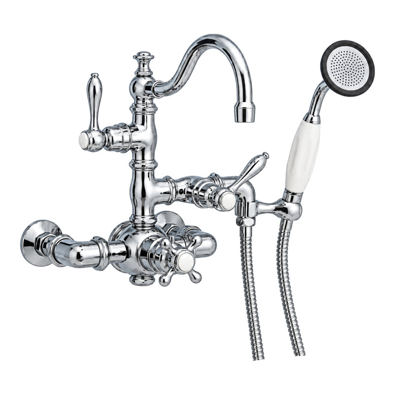 Robinet de baignoire thermostatique mural avec douchette (P1016) par Strom Living, Chrome