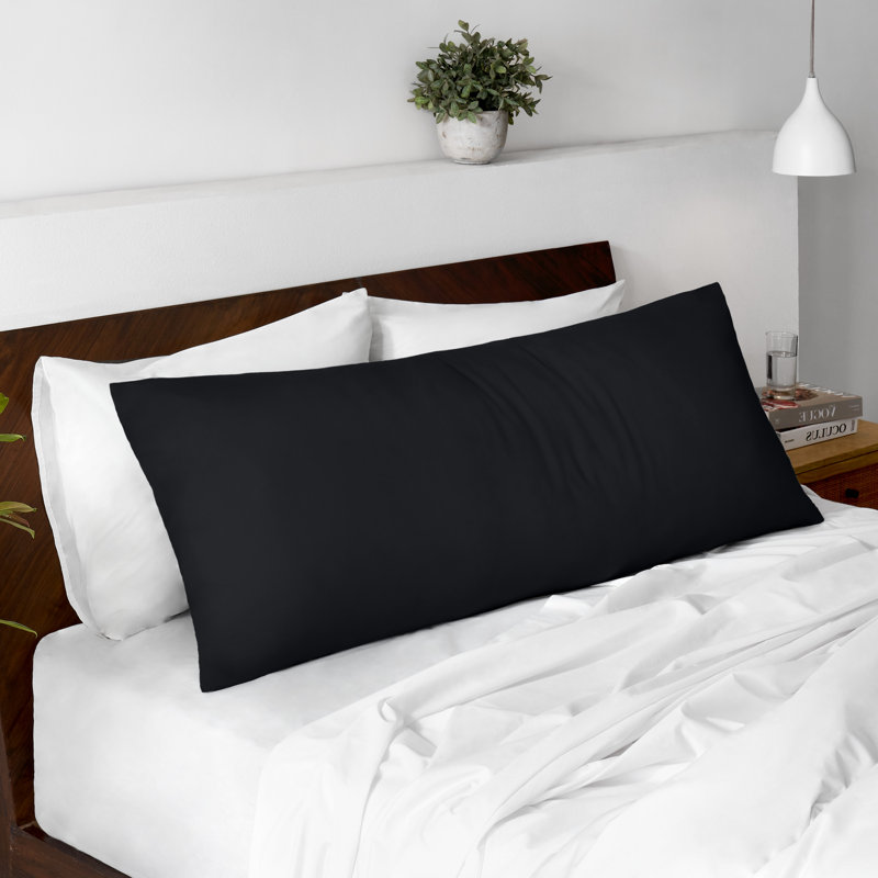 Microfiber Body Pillowcase - Zipper Closure, Black