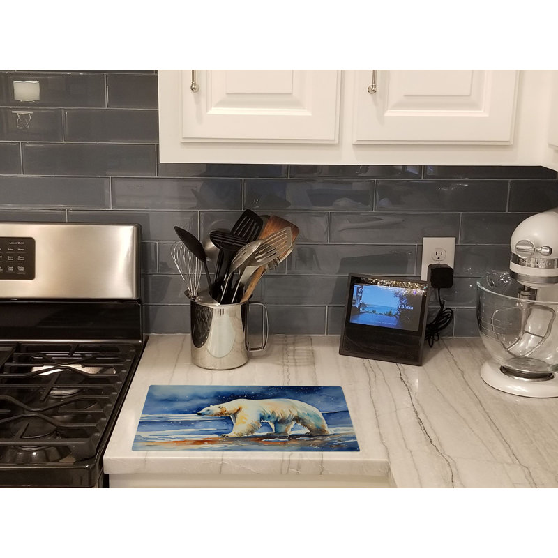 Polar Bear Glass Cutting Board Large
