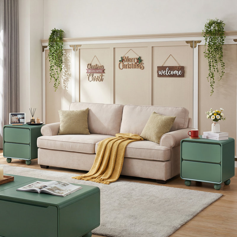 2 - Drawer End Table, Green