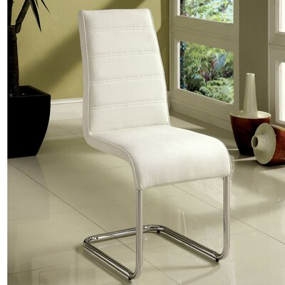 Reinholds Faux leather Upholstered Metal Side Chair -  Orren Ellis, 48364C3967804BA38EB0D710D51C5E69