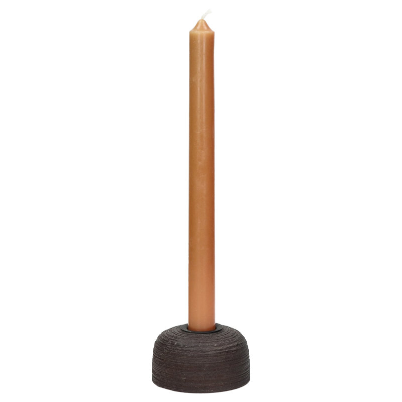 Arbre Natural Round Mango Wood Candle Holder Sm, 1.65" H x 2.76" W x 2.76" D, Brown