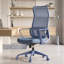Chaise de bureau ergonomique en filet à haut dossier avec support lombaire réglable, pivotant à 360 degrés-133599437-133599439