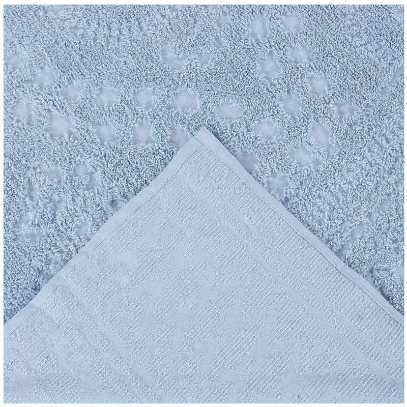 Rio Collection 100% Cotton Chenille Full/Double Bedspread Set, Traditional Bedding with Tufted Medallion Coverlet & Matching Shams, OEKO-TEX Certified, Soft, Breathable, Machine Washable, All-Season, Blue