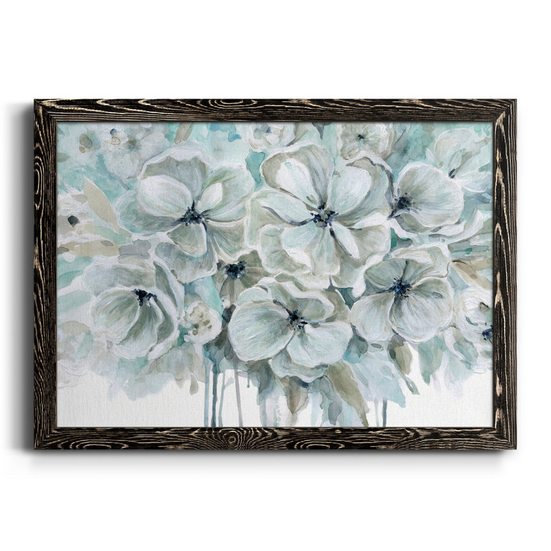 Teal Harmony I - peinture sur toile encadrée, Noir, H 37,5 po x l 27,5 po x P 1,5 po