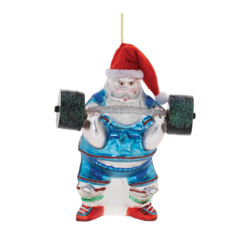 Ornements de père Noël haltérophile