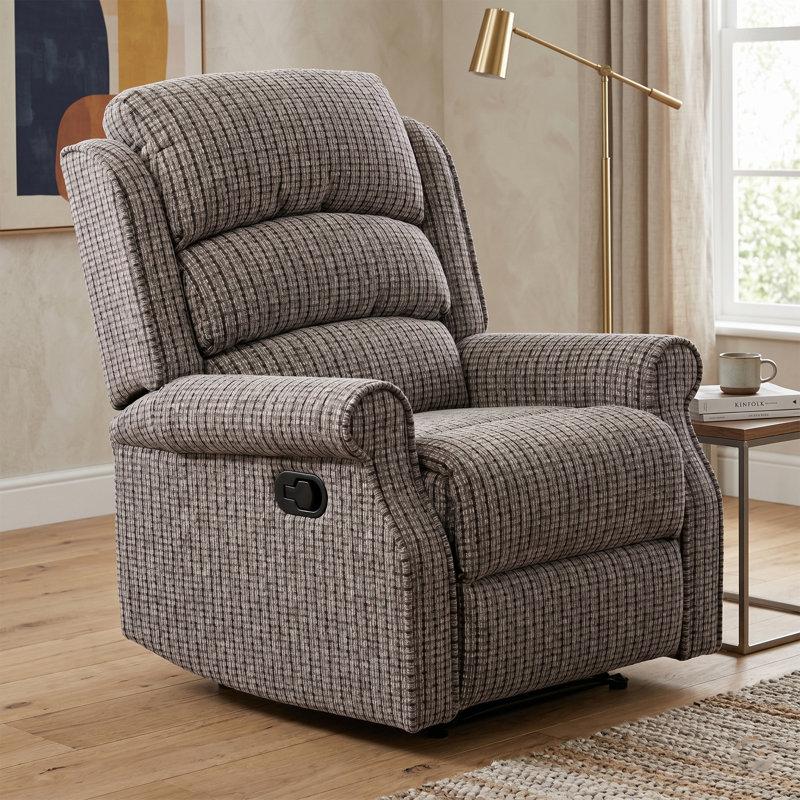 Lainey 79 cm Wide Crossweave Recliner, Latte