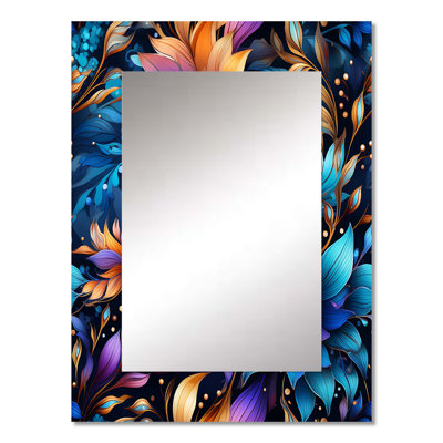 Mystical Boho Boho Pattern - Paisley  Mirror, Glam Unique Wall Mirror, Printed Metal Art