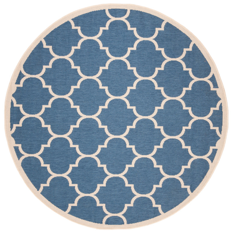Herefordshire Performance Geometric Indoor/Outdoor Area Rug, Round 7'1"